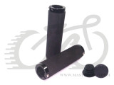 Грипсы Velo 222 130mm вспененная резина, черные с двумя черными замками